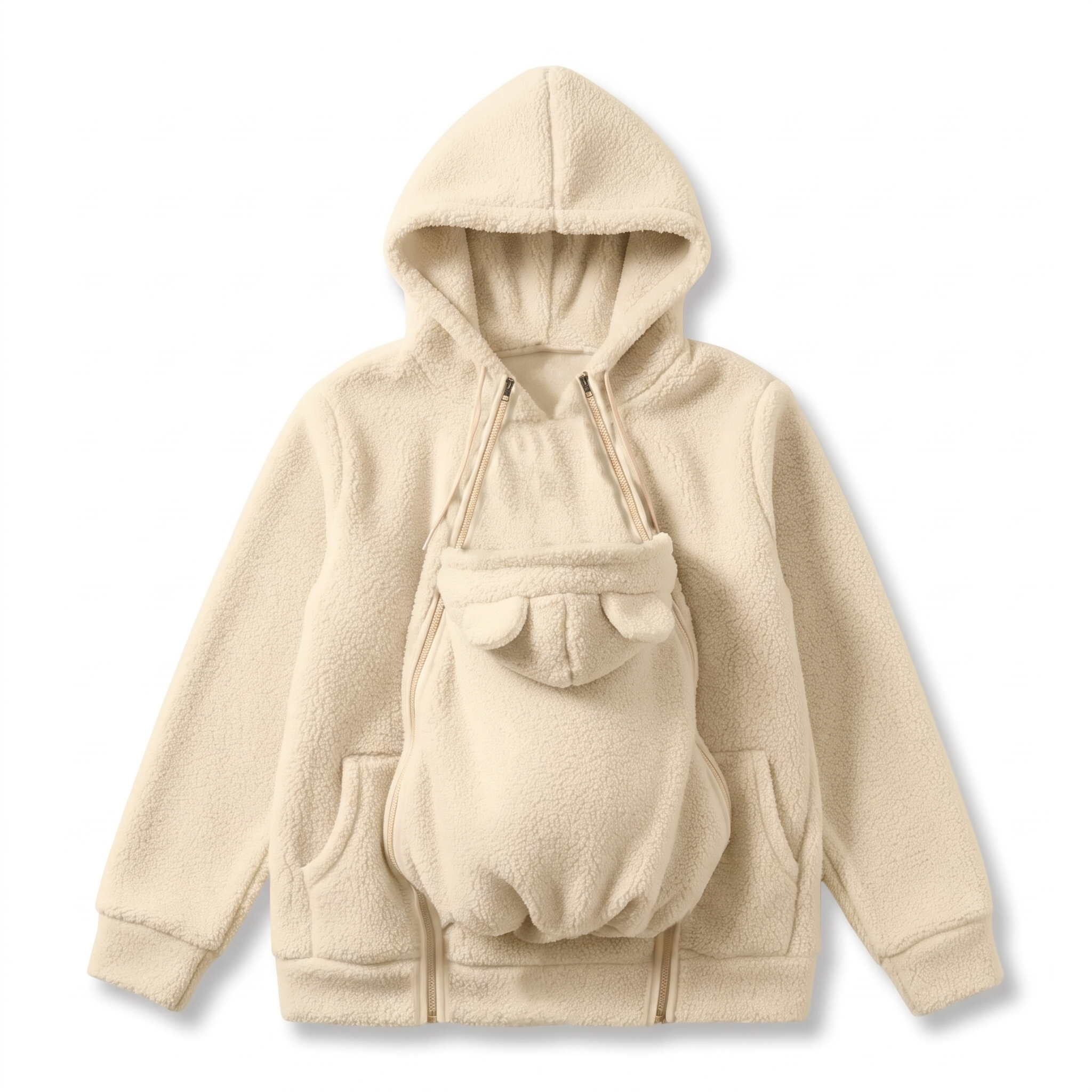 Soft fleece material and removable pouch design