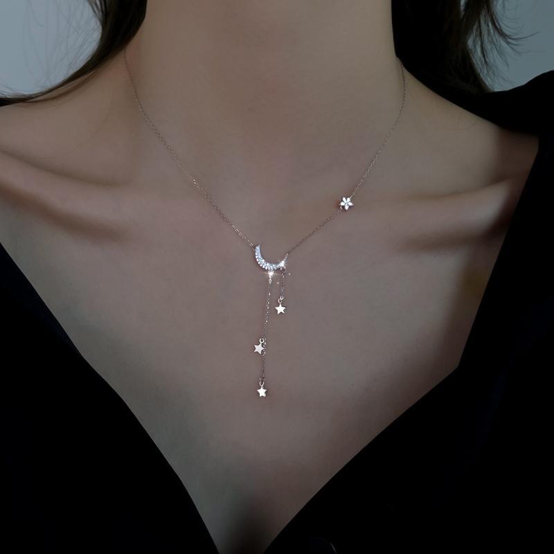 2026 Star and Moon Tassel Necklace