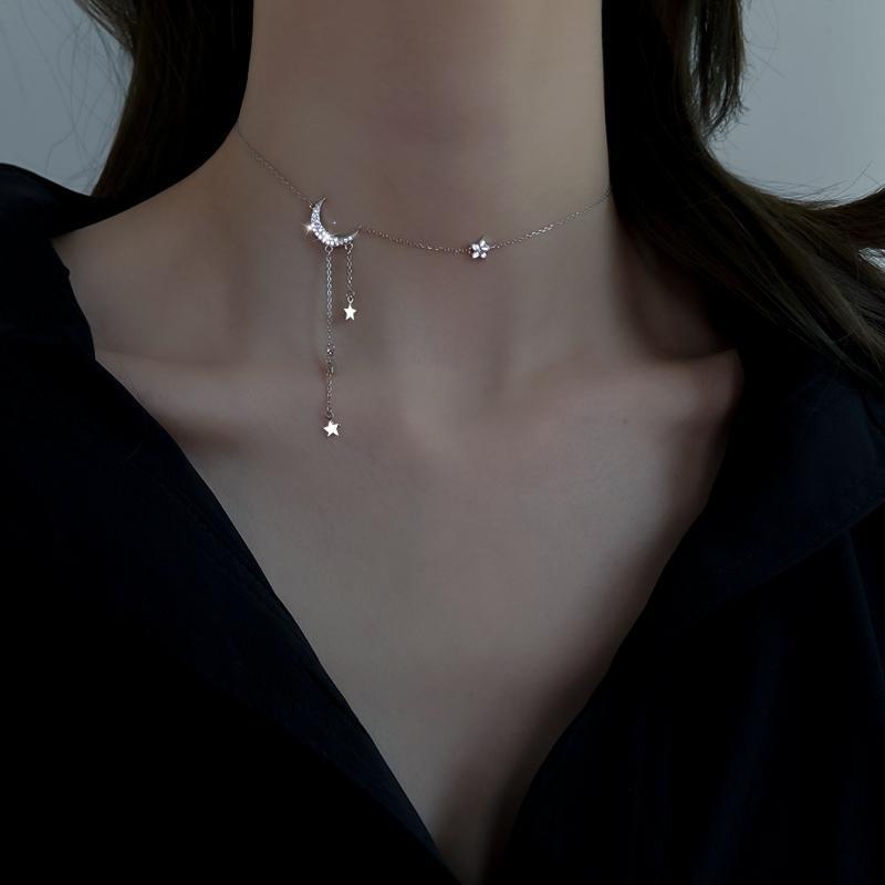 2026 Star and Moon Tassel Necklace