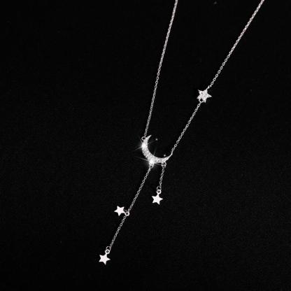 2026 Star and Moon Tassel Necklace