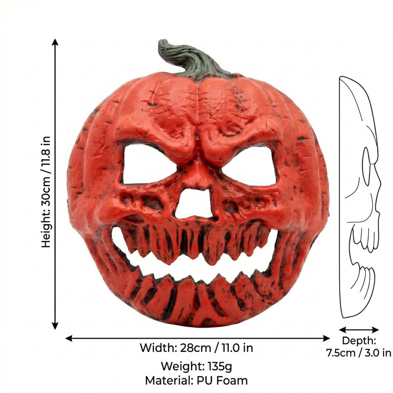 Pumpkin skull horror mask for haunted house Halloween party cosplay and photos