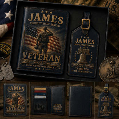 Personalised Men's Passport Cover and Luggage Tag Set — The Perfect Gift for Him