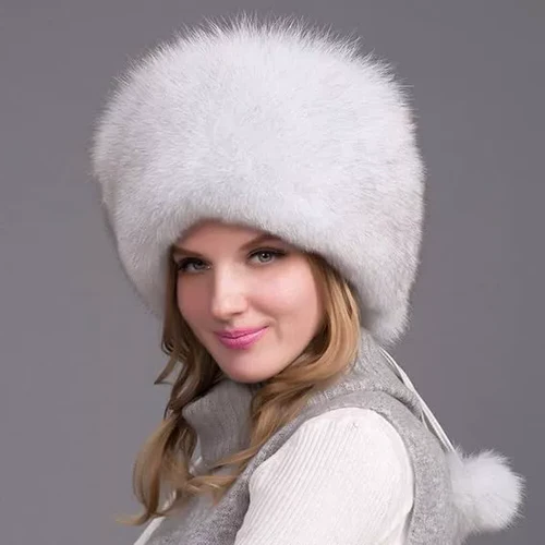 100% Natural Fox Fur Hat Women Cap Thick Fur Cap Winter Warm Hat Femal