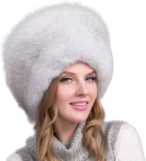 100% Natural Fox Fur Hat Women Cap Thick Fur Cap Winter Warm Hat Female Fashion For Women Hat With Earmuffs Hat