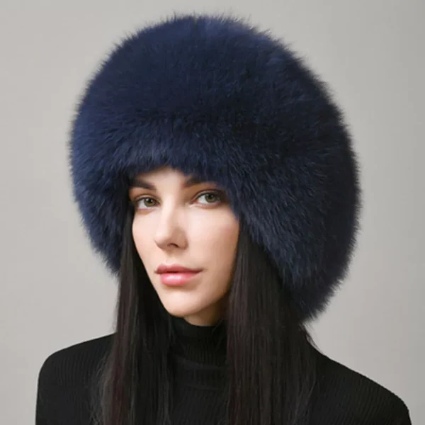 100% Natural Fox Fur Hat Women Cap Thick Fur Cap Winter Warm Hat Femal