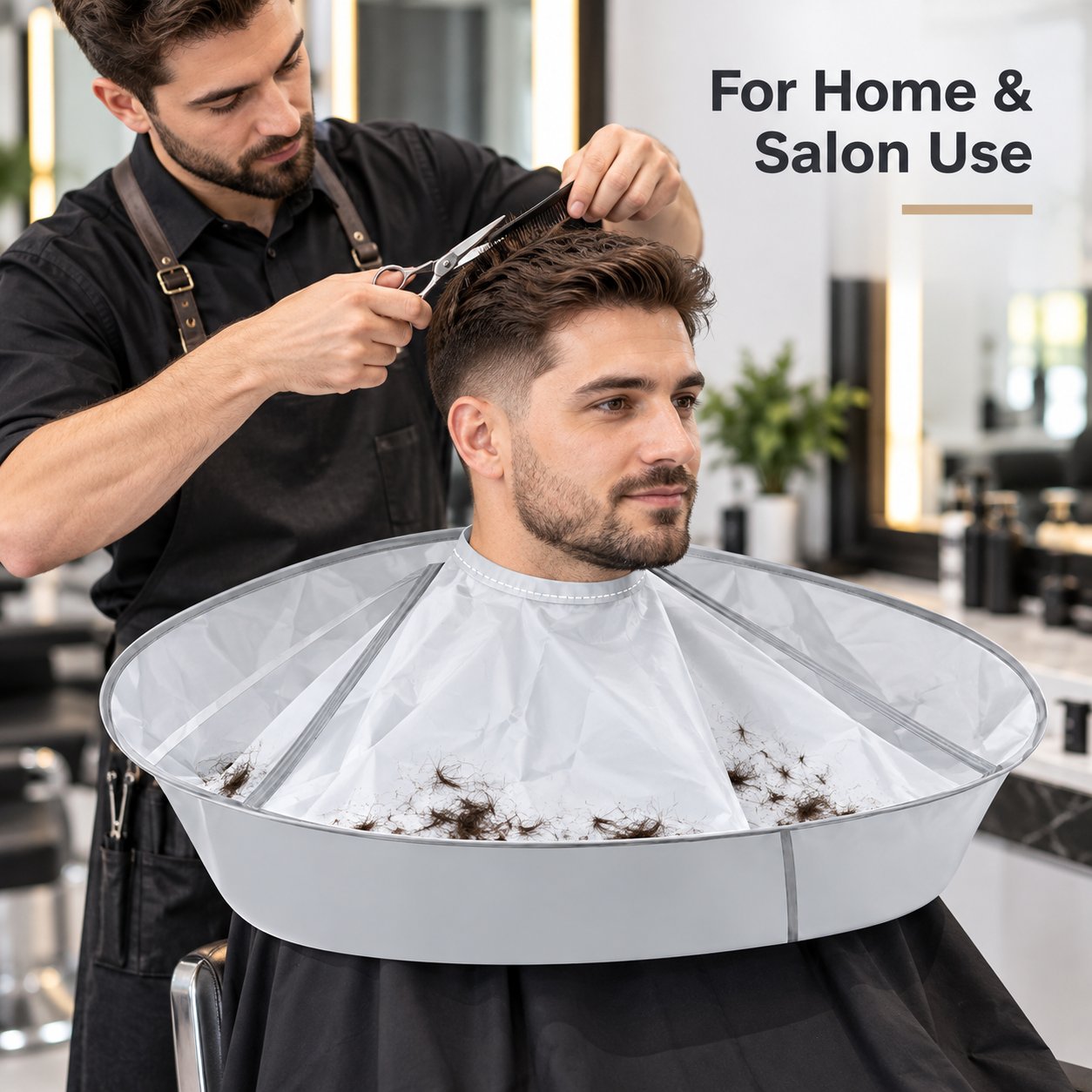 Portable reusable hair cutting cape