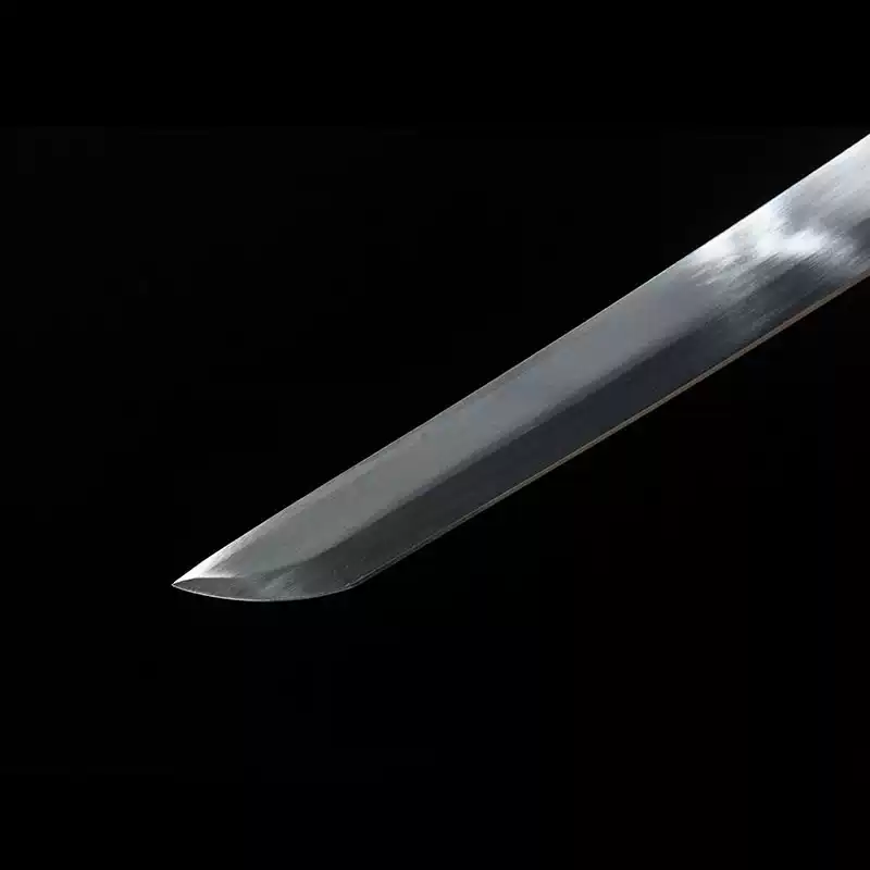 Close-up view of the Rurouni Kenshin reverse-blade katana handle and tsuba.