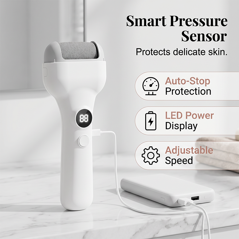 Smart pressure sensor electric foot callus remover