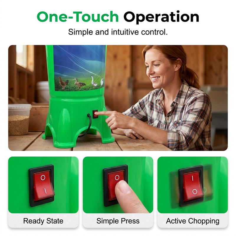 One-touch power switch electric poultry feed processing chopper