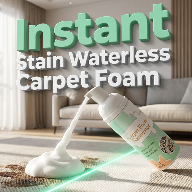 Waterless carpet foam stain remover