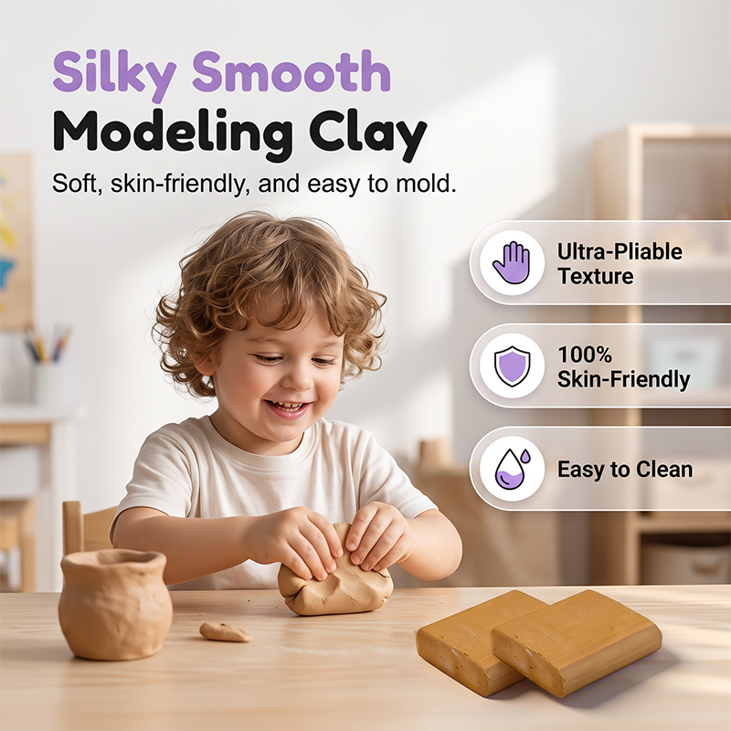 Smooth modeling clay for kids pottery craft kit