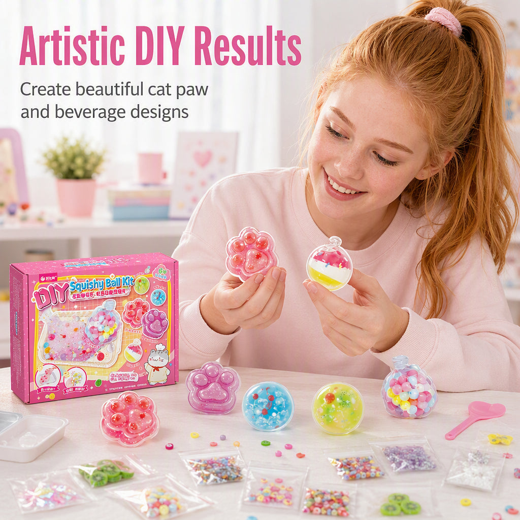 Finished DIY beverage ball squishy toys showcase