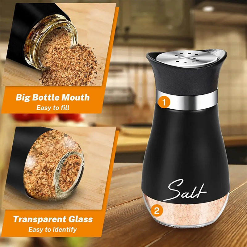 Wide mouth penguin salt pepper shaker for easy refilling