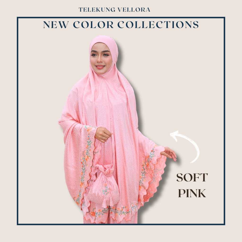 Telekung Vellora Muslimah Sejuk Umrah Haji Kemas Travel Friendly Berdagu Selesa Nurbella