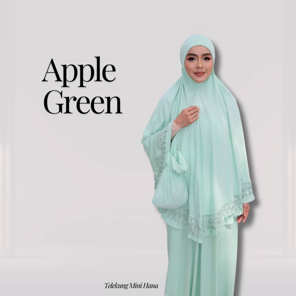 Telekung Mini Hana Muslimah Lembut Ringan Berdagu Sejuk Travel Ironless Travel Nurbella