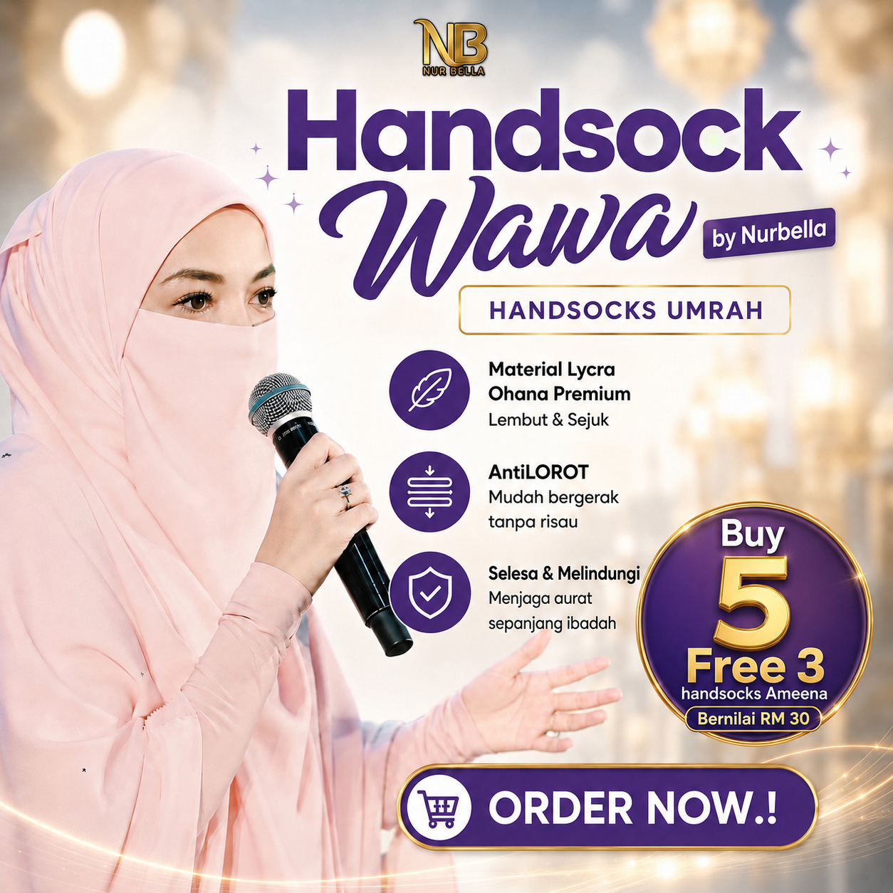 Handsock Wawa Favourite Neelofa