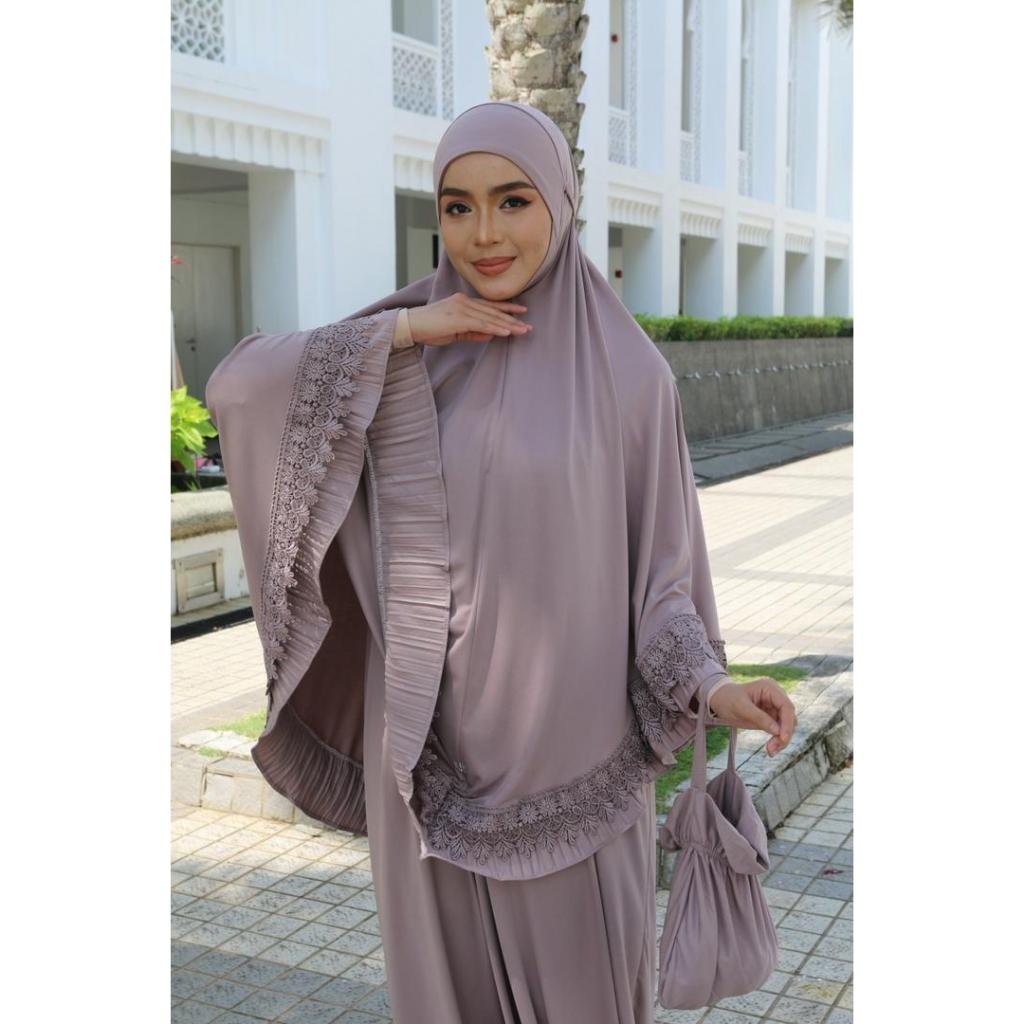 Telekung Mini Hana Muslimah Lembut Ringan Berdagu Sejuk Travel Ironless Travel Nurbella