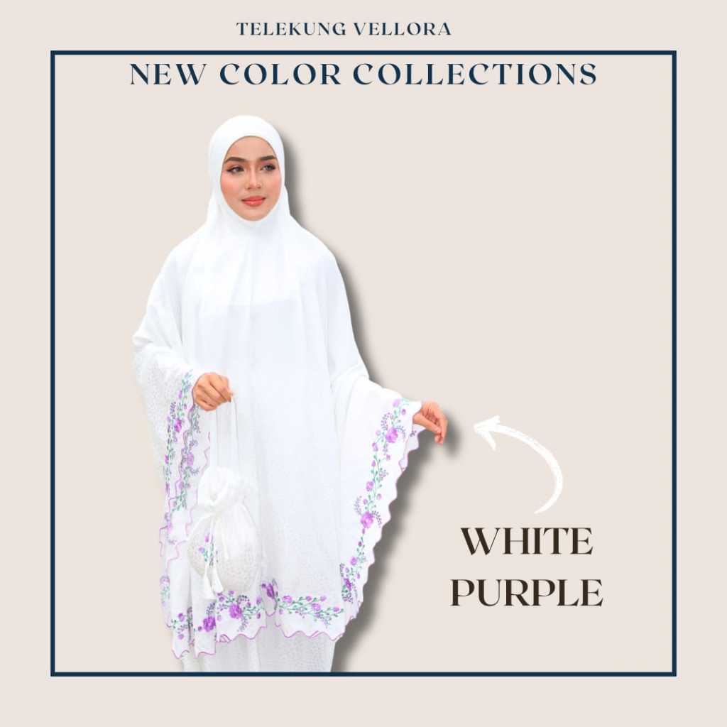 Telekung Vellora Muslimah Sejuk Umrah Haji Kemas Travel Friendly Berdagu Selesa Nurbella