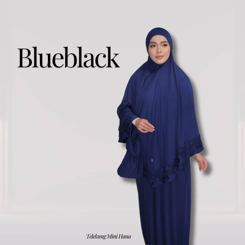 Telekung Mini Hana Muslimah Lembut Ringan Berdagu Sejuk Travel Ironless Travel Nurbella