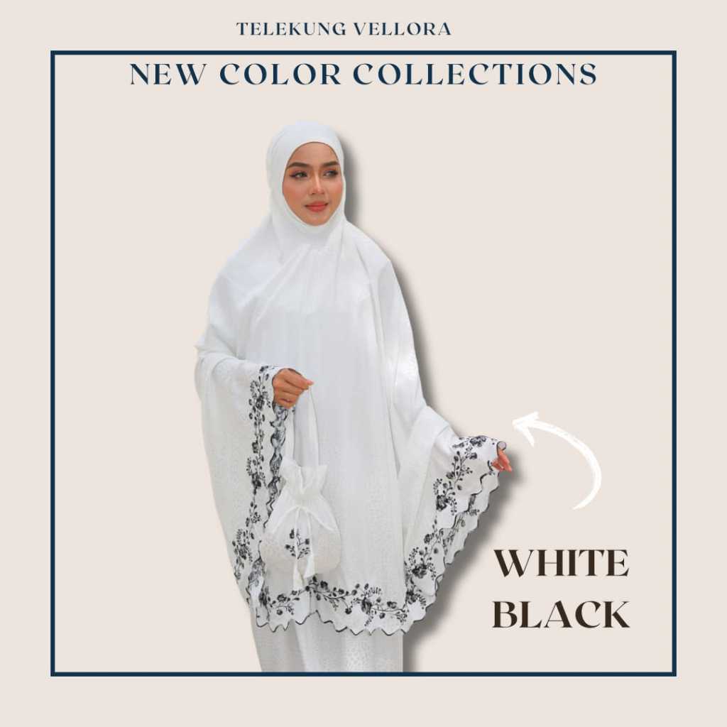 Telekung Vellora Muslimah Sejuk Umrah Haji Kemas Travel Friendly Berdagu Selesa Nurbella