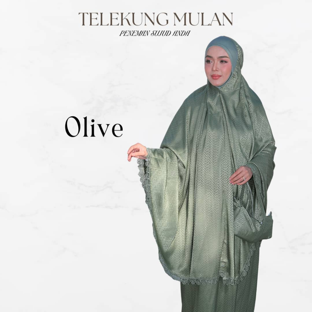 Set Terawih Super Jimat Telekung Mulan + Handsocks Warda + Stokin By Nurbella