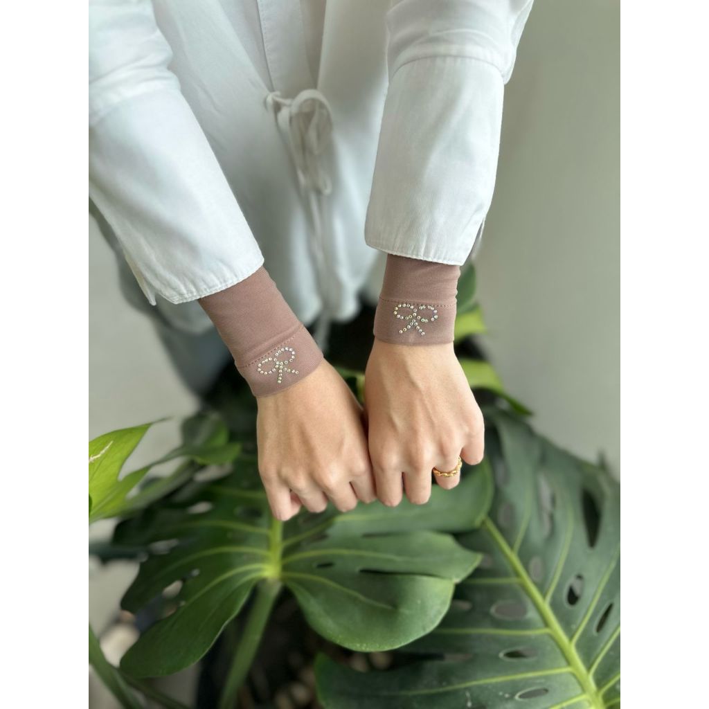 Handsocks Ballerina Cantik Berbatu Simple Ribbon Comel Sejuk Tak Melorot Lycra Muslimah Murah Nurbella