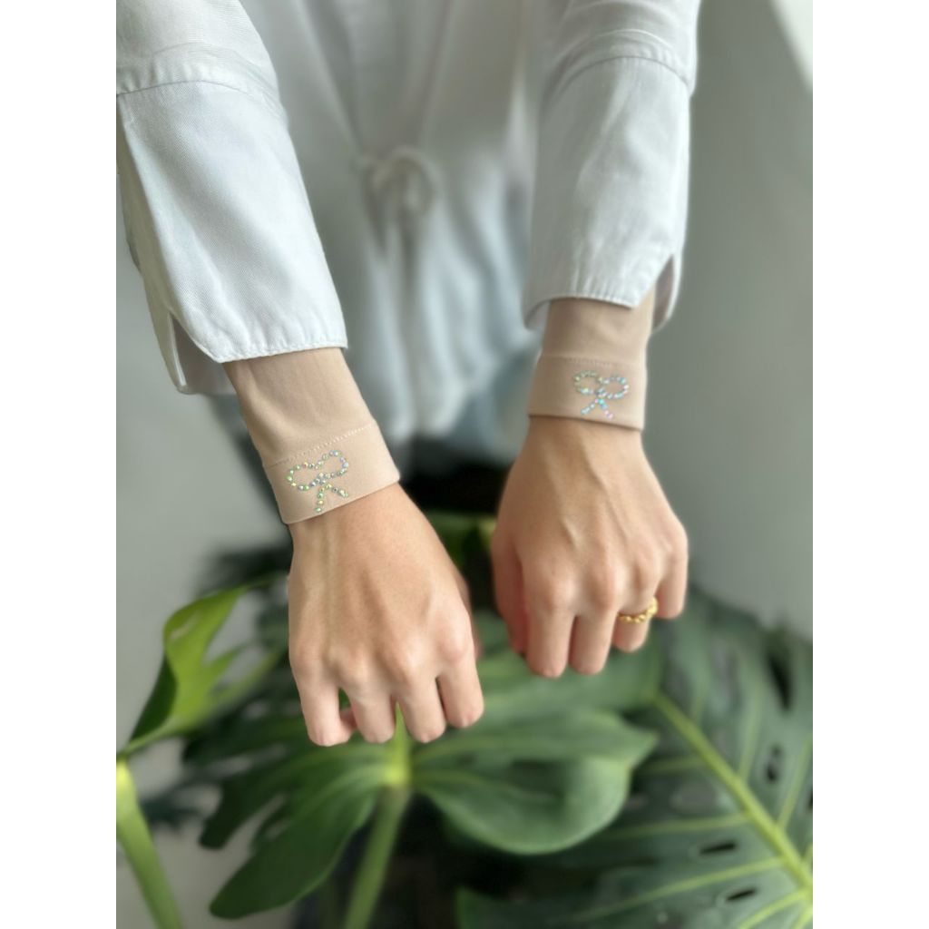 Handsocks Ballerina Cantik Berbatu Simple Ribbon Comel Sejuk Tak Melorot Lycra Muslimah Murah Nurbella