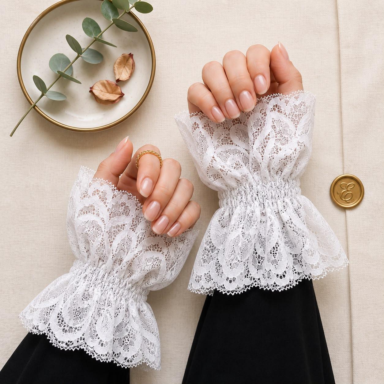 NURBELLA ROYAL LACE EXTENSION HANDSOCK LENGAN PENDEK LACE MUSLIMAH COVER HAND ELEGANT