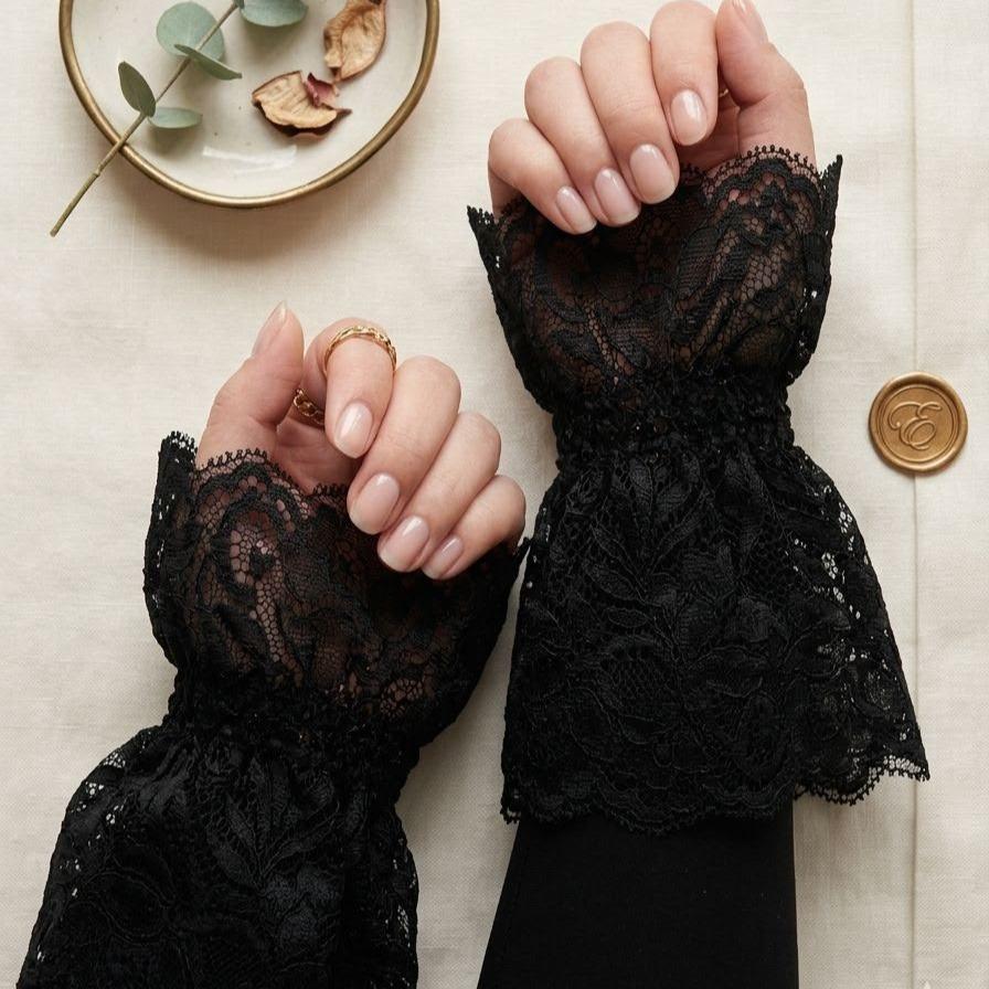 NURBELLA ROYAL LACE EXTENSION HANDSOCK LENGAN PENDEK LACE MUSLIMAH COVER HAND ELEGANT