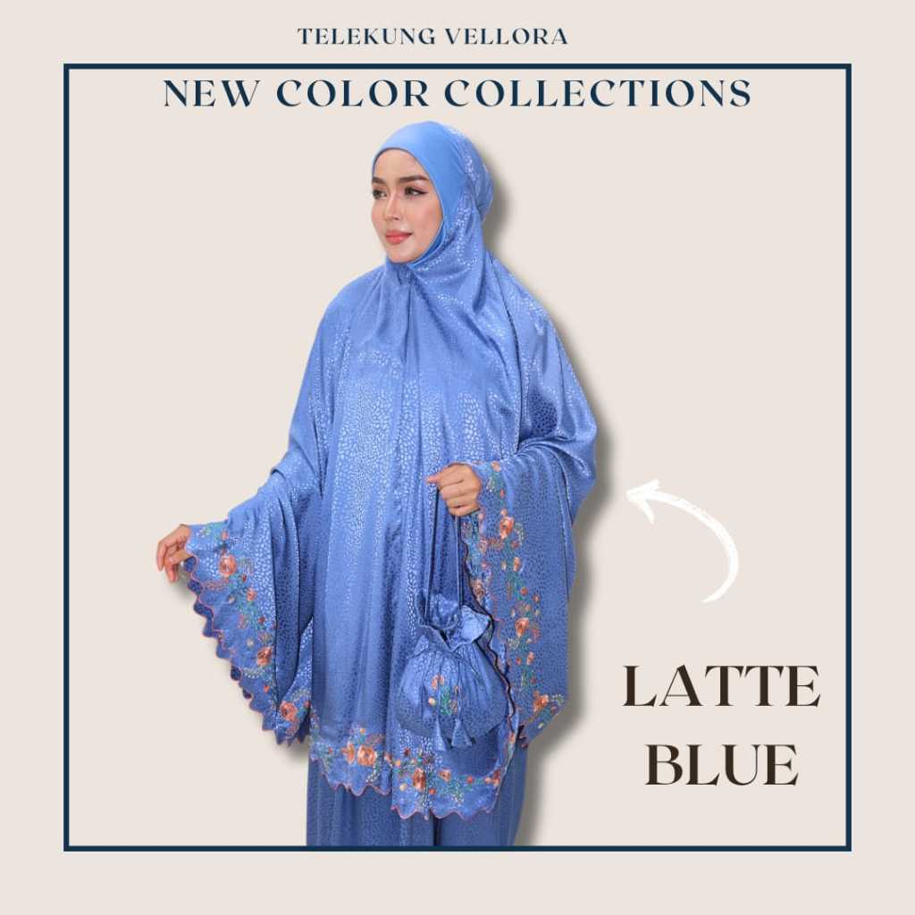 Telekung Vellora Muslimah Sejuk Umrah Haji Kemas Travel Friendly Berdagu Selesa Nurbella