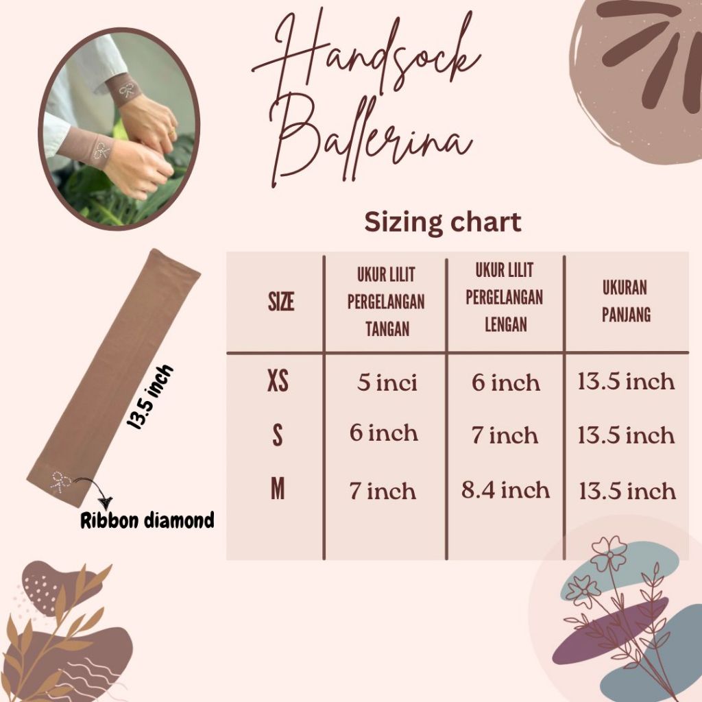 Handsocks Ballerina Cantik Berbatu Simple Ribbon Comel Sejuk Tak Melorot Lycra Muslimah Murah Nurbella