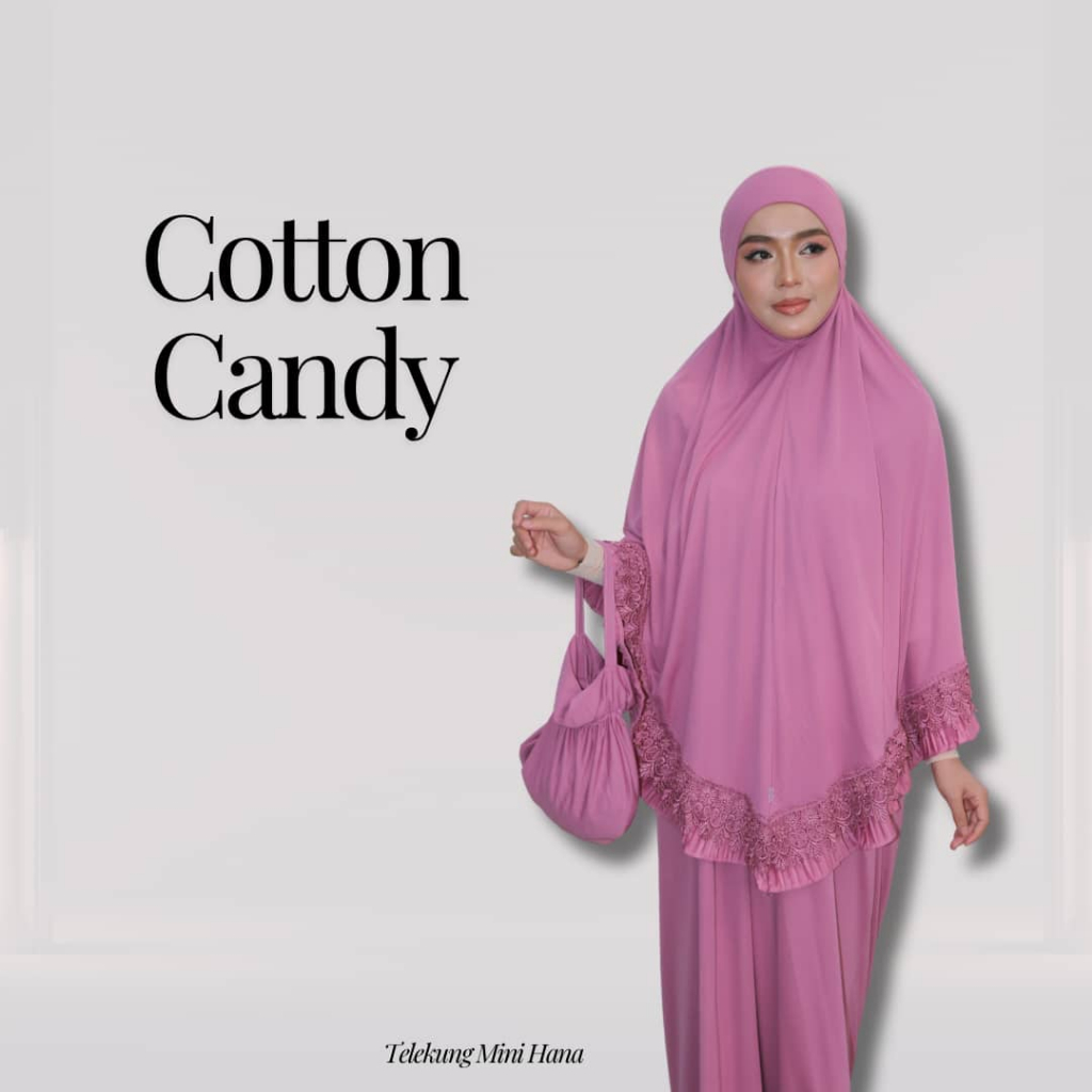 Telekung Mini Hana Muslimah Lembut Ringan Berdagu Sejuk Travel Ironless Travel Nurbella