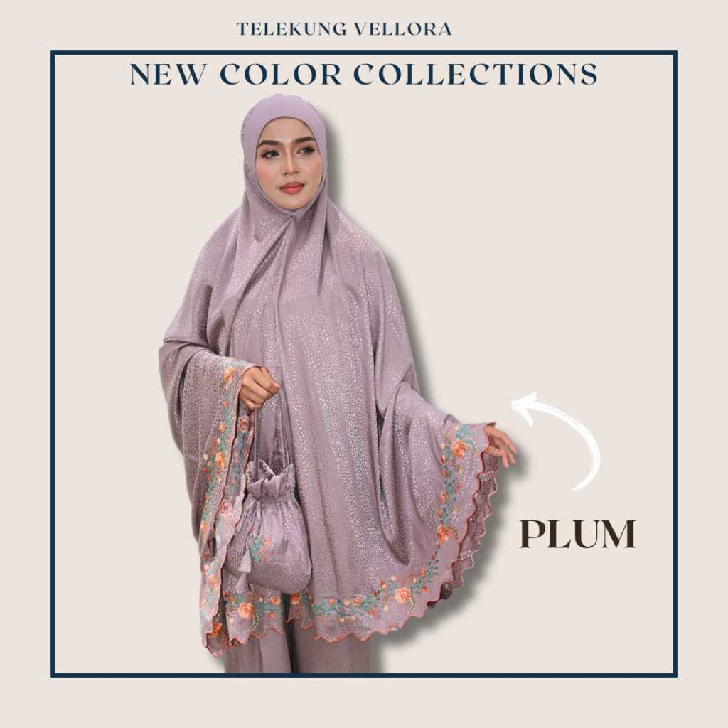 Telekung Vellora Muslimah Sejuk Umrah Haji Kemas Travel Friendly Berdagu Selesa Nurbella
