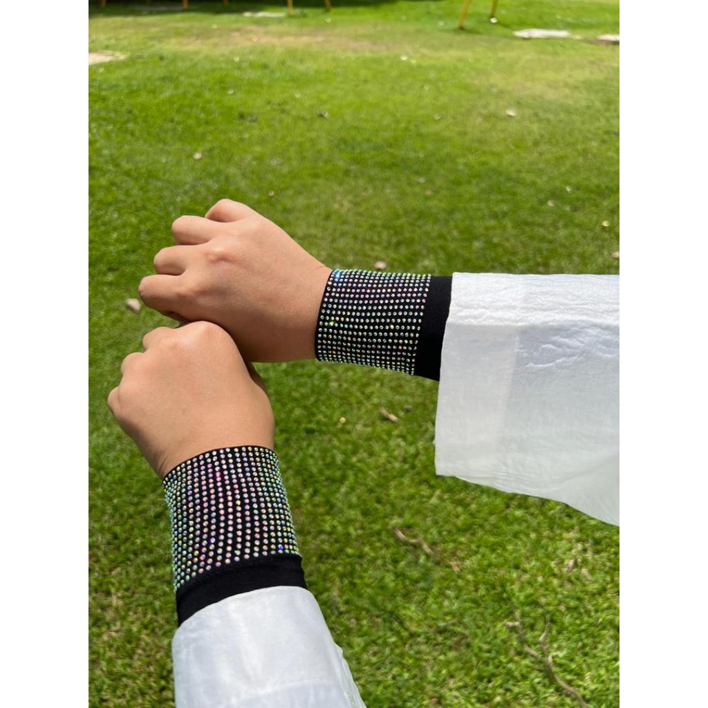Handsocks Cikgu Murni Berbatu Mewah Cantik Bergaya Lembut Muslimah Lycra Tak Melorot Plussize Nurbella