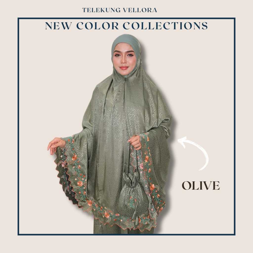 Telekung Vellora Muslimah Sejuk Umrah Haji Kemas Travel Friendly Berdagu Selesa Nurbella