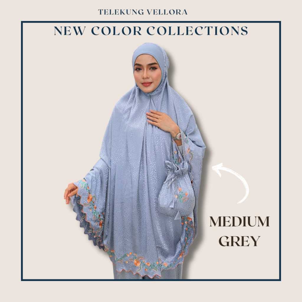 Telekung Vellora Muslimah Sejuk Umrah Haji Kemas Travel Friendly Berdagu Selesa Nurbella