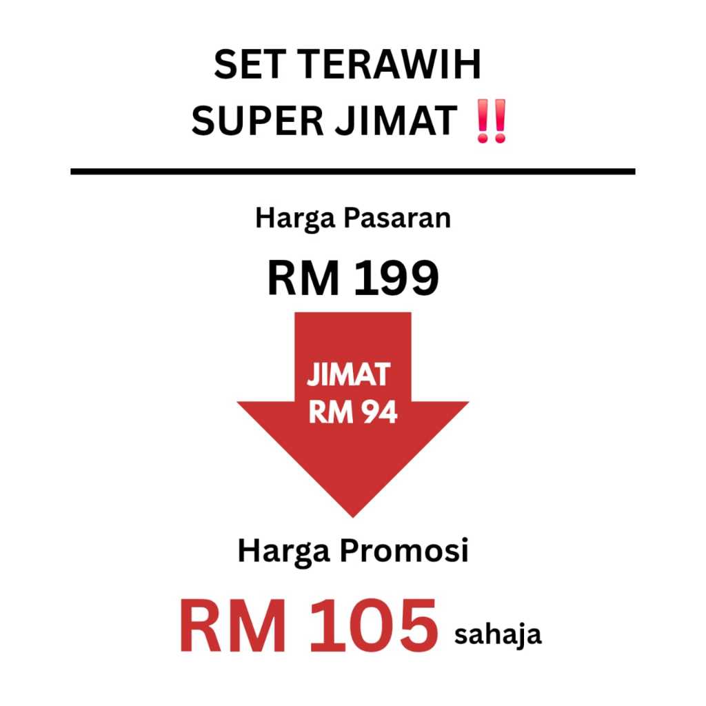 Set Terawih Super Jimat Telekung Mulan + Handsocks Warda + Stokin By Nurbella