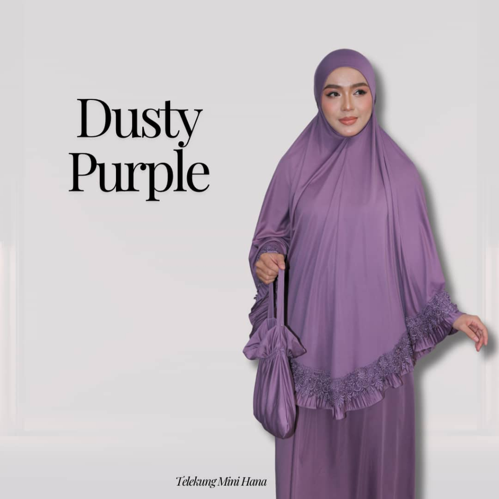 Telekung Mini Hana Muslimah Lembut Ringan Berdagu Sejuk Travel Ironless Travel Nurbella