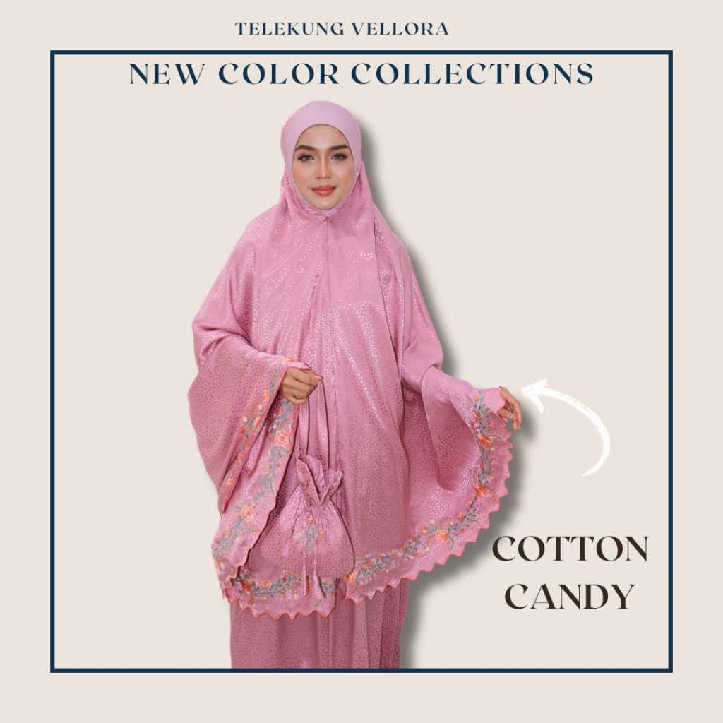 Telekung Vellora Muslimah Sejuk Umrah Haji Kemas Travel Friendly Berdagu Selesa Nurbella
