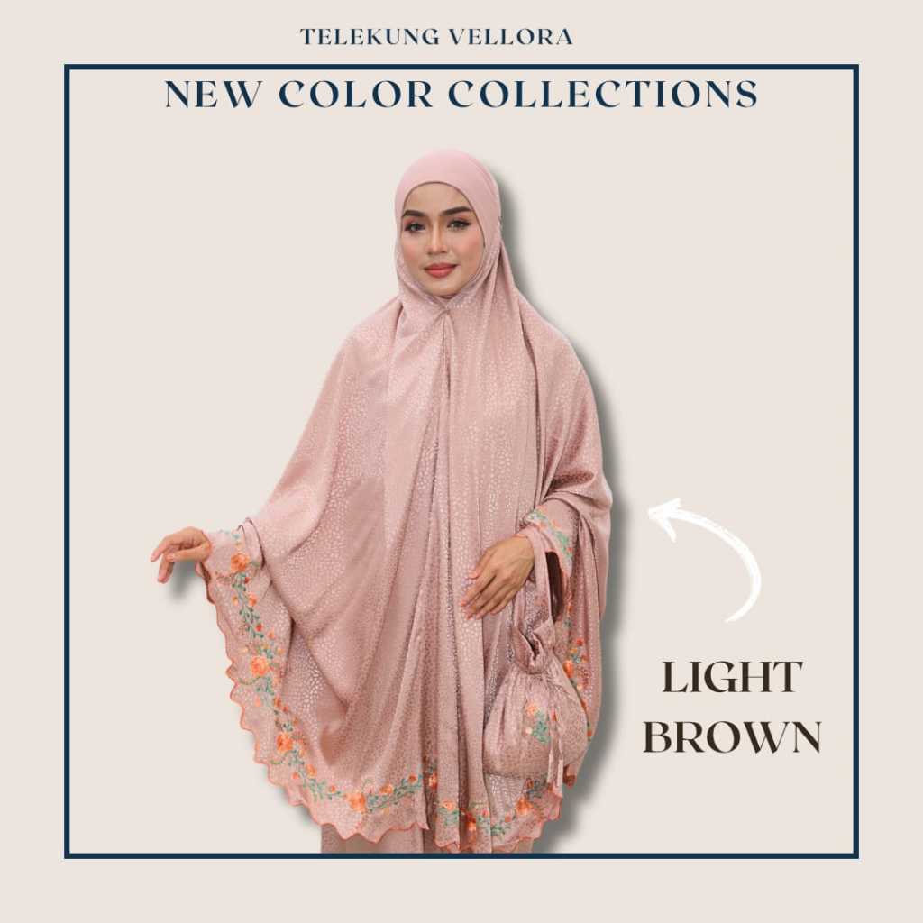 Telekung Vellora Muslimah Sejuk Umrah Haji Kemas Travel Friendly Berdagu Selesa Nurbella