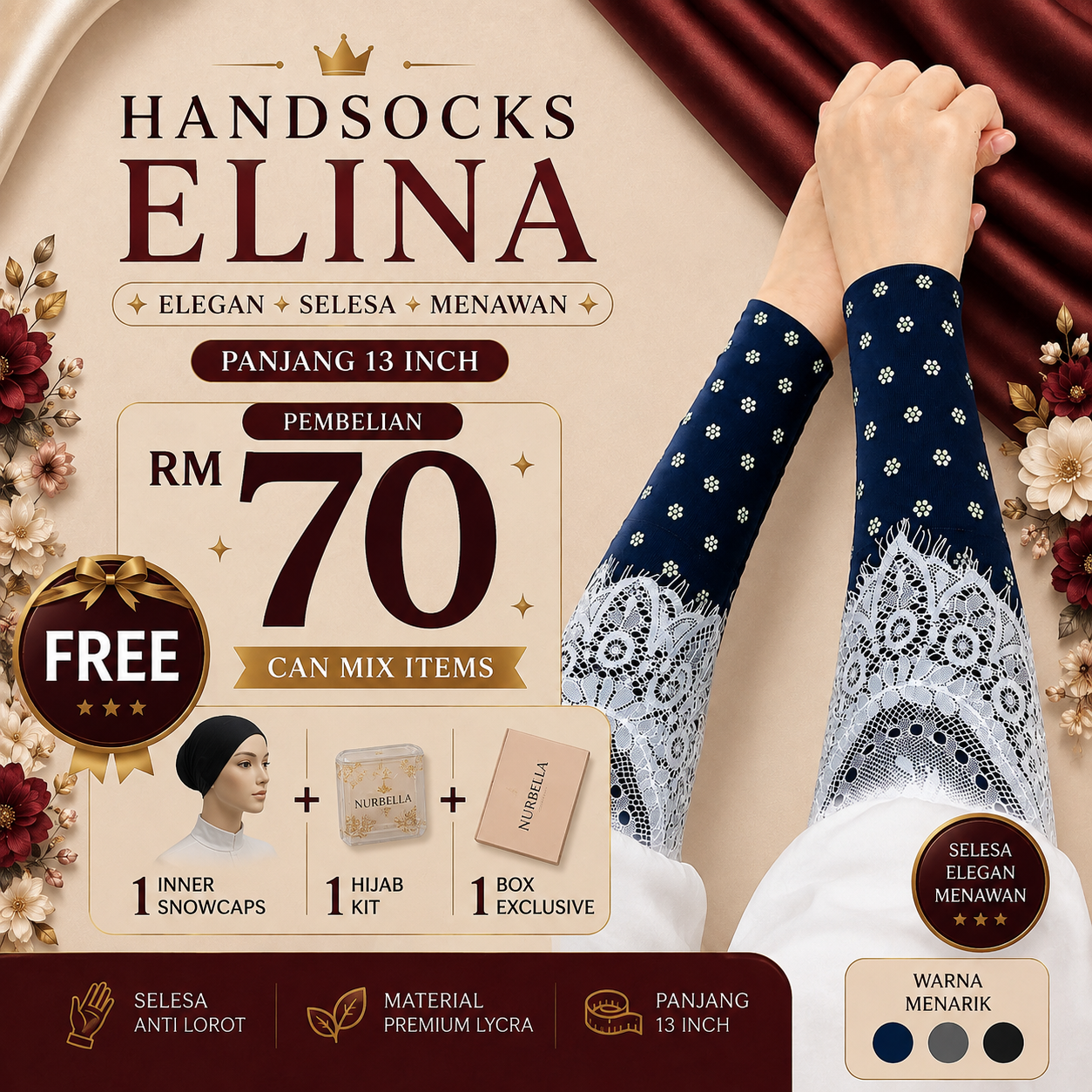 Handsocks Elina (edisi raya 2026)
