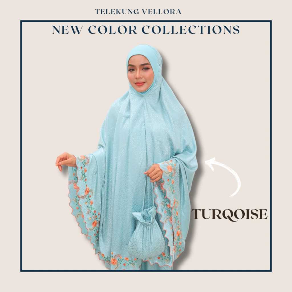 Telekung Vellora Muslimah Sejuk Umrah Haji Kemas Travel Friendly Berdagu Selesa Nurbella