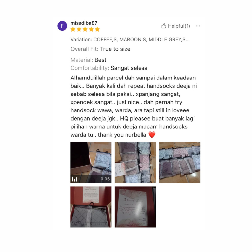 Handsock Deeja Muslimah Pendek Plussize Handsocks Nurbella Lycra Plain Cantik Tangan Kecil Saiz S