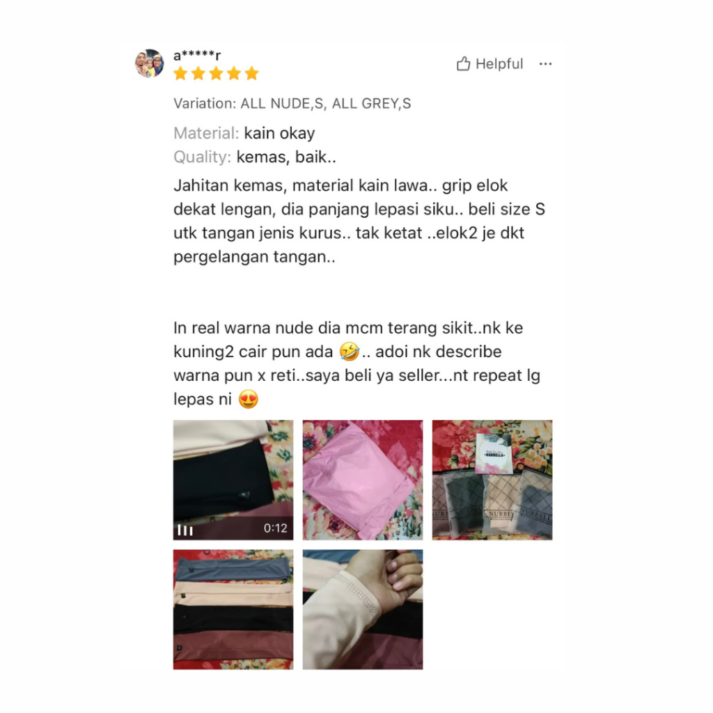 Handsock Warda Nurbella Muslimah Sarung Tangan Hand Sock XS,S,M,& L Handsocks Women Material Lycra