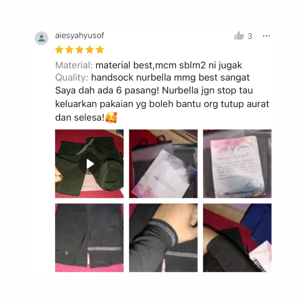 Handsock Warda Nurbella Muslimah Sarung Tangan Hand Sock XS,S,M,& L Handsocks Women Material Lycra