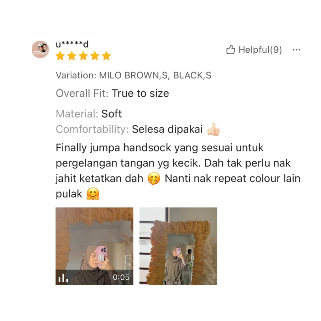 Handsock Wawa Sarung Tangan Hand Sock Muslimah Handsocks Nurbella Lycra Stokin Tangan Sejuk Women