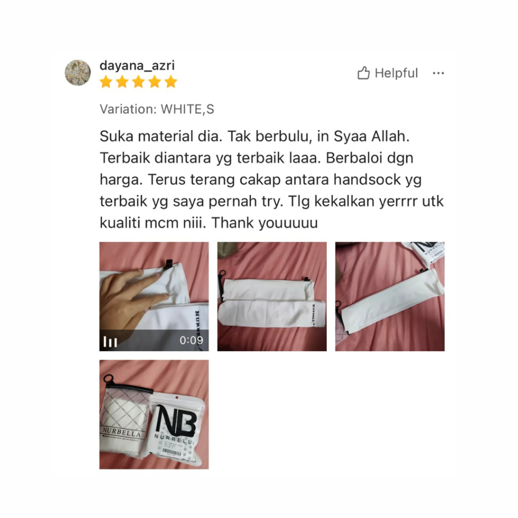 Handsock Deeja Muslimah Pendek Plussize Handsocks Nurbella Lycra Plain Cantik Tangan Kecil Saiz S
