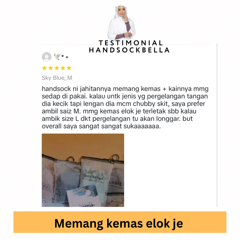 Handsock Nurbella Sejuk Saiz S, M, L Nikah Ropol Neelofa Muslimah Stokin Tangan Women Lycra Bella