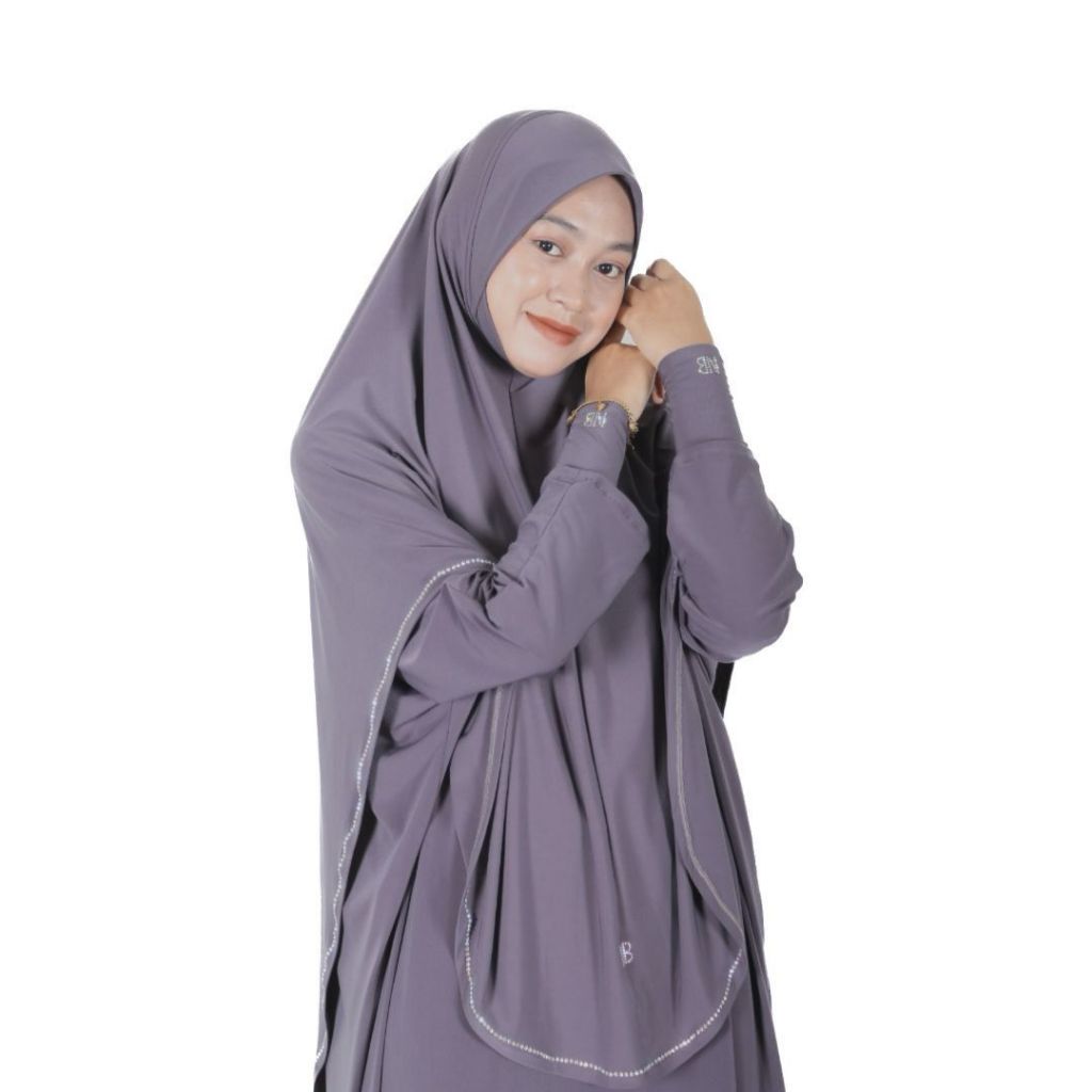 Khimar Sumayyah Tudung Sarung Labuh Ironless Berdagu Umrah Muslimah Material Lycra Sejuk Nurbella