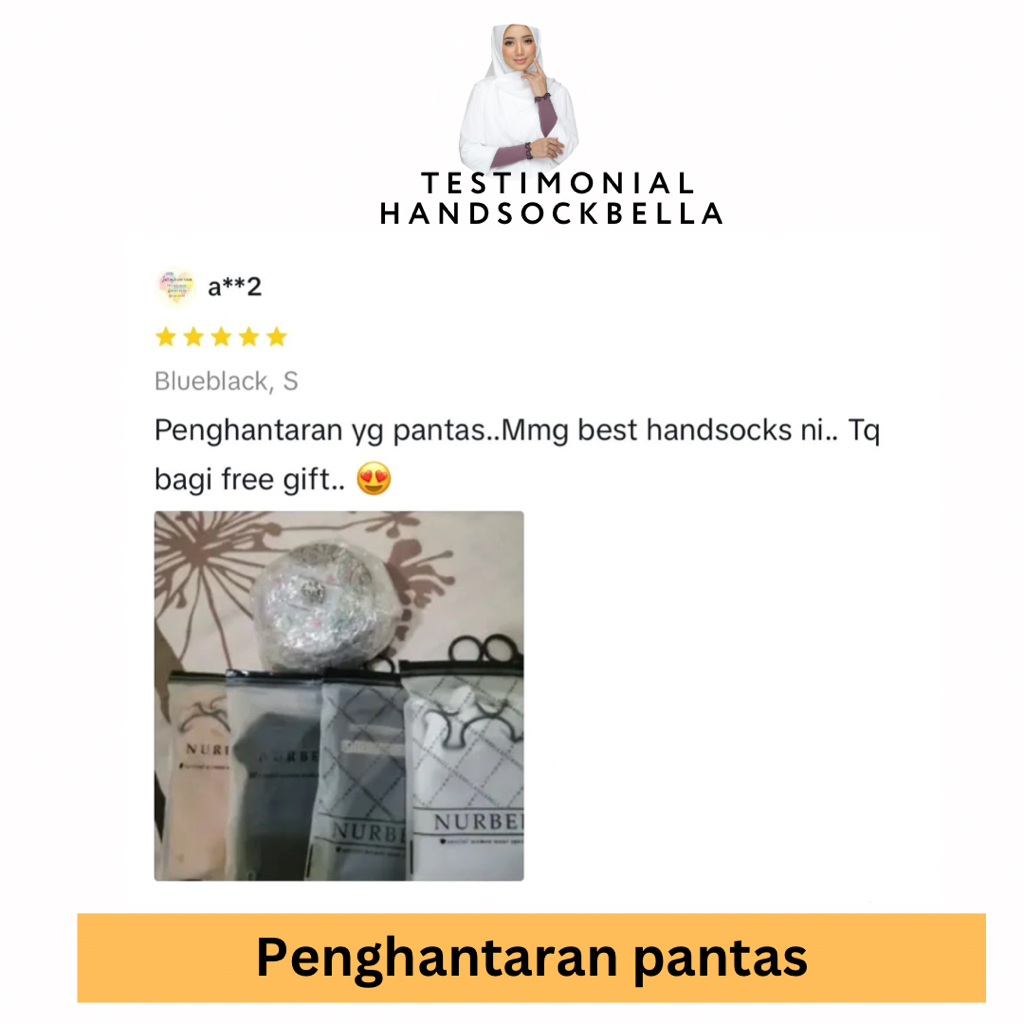 Handsock Nurbella Sejuk Saiz S, M, L Nikah Ropol Neelofa Muslimah Stokin Tangan Women Lycra Bella